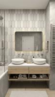 Зеркало LED Континент Burzhe 60x70 см с ореольной холодной подсветкой и Б/К сенсором