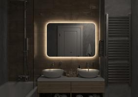 Зеркало LED Континент Burzhe 80x70 см с ореольной холодной подсветкой и Б/К сенсором