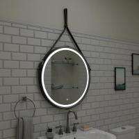 Зеркало LED Континент Millenium Black 65x65 см с ремнем черного цвета