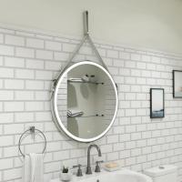 Зеркало LED Континент Millenium White 65x65 см с ремнем белого цвета