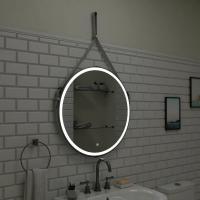 Зеркало LED Континент Millenium White 65x65 см с ремнем белого цвета