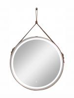 Зеркало LEDКонтинент Millenium Brown 65x65 см с ремнем коричневого цвета