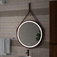 Зеркало LEDКонтинент Millenium Brown 65x65 см с ремнем коричневого цвета