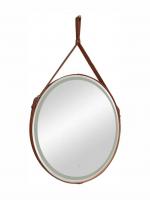 Зеркало LEDКонтинент Millenium Brown 65x65 см с ремнем коричневого цвета