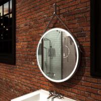 Зеркало LEDКонтинент Millenium Brown 65x65 см с ремнем коричневого цвета