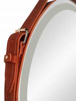 Зеркало LEDКонтинент Millenium Brown 65x65 см с ремнем коричневого цвета