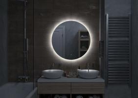 Зеркало Континент Ajour LED D900 с ореольной холодной подсветкой и сенсором на касание