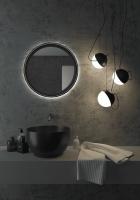 Зеркало Континент Planet Black LED D600 с ореольной холодной подсветкой и Б/К сенсором