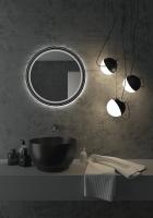 Зеркало Континент Planet Black LED D600 с ореольной холодной подсветкой и Б/К сенсором