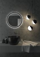 Зеркало Континент Planet Black LED D700 с ореольной холодной подсветкой и Б/К сенсором