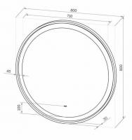 Зеркало Континент Planet Black LED D800 с ореольной теплой подсветкой и Б/К сенсором